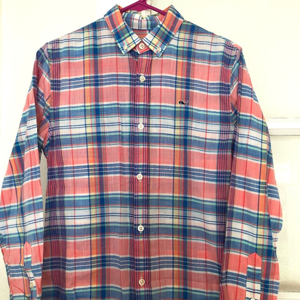 Vineyard Vines 100% cotton Whale Shirt Boys L (16)